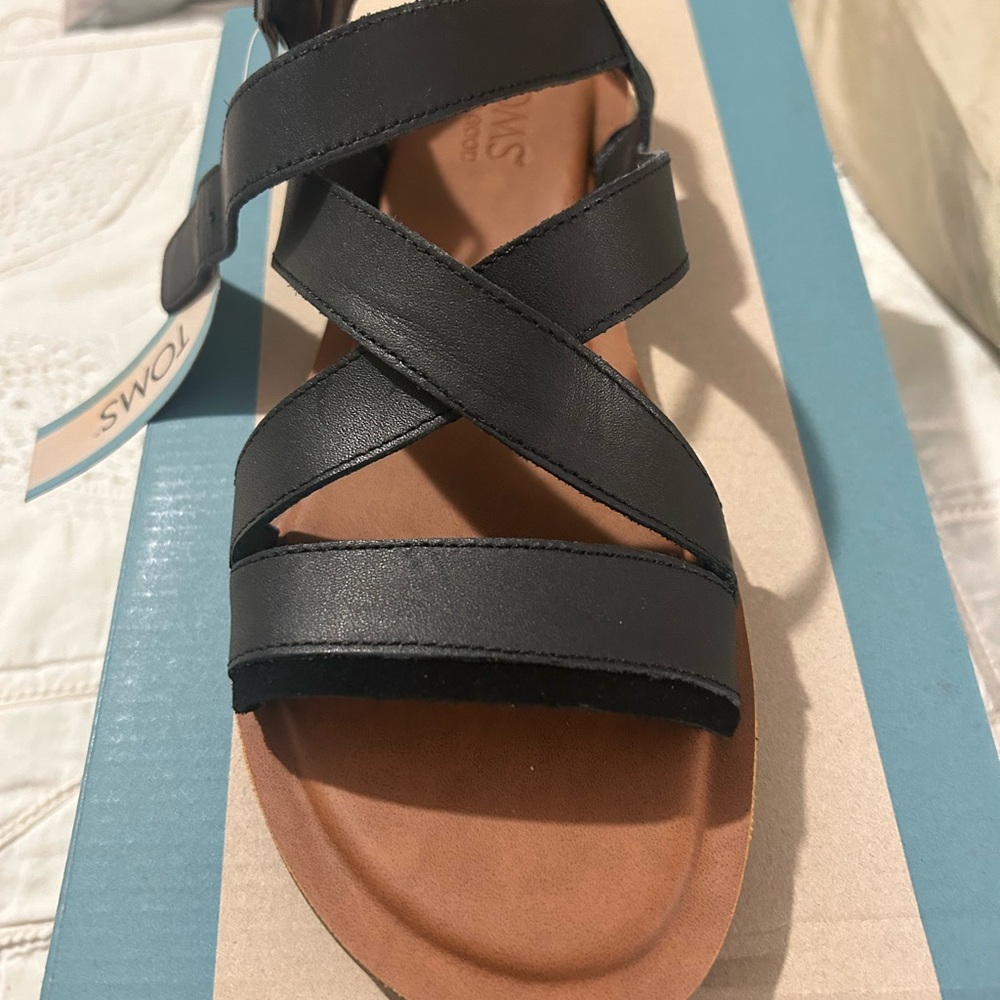 TOMS Black Strappy Sandals